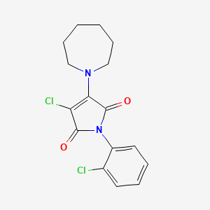 molecular formula C16H16Cl2N2O2 B5550050 3-(Azepan-1-yl)-4-chloro-1-(2-chlorophenyl)pyrrole-2,5-dione 