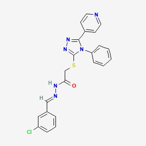 molecular formula C22H17ClN6OS B5550128 N-[(E)-(3-chlorophenyl)methylideneamino]-2-[(4-phenyl-5-pyridin-4-yl-1,2,4-triazol-3-yl)sulfanyl]acetamide 