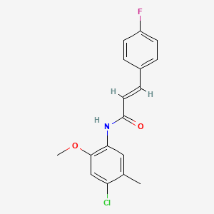 molecular formula C17H15ClFNO2 B5550228 N-(4-chloro-2-methoxy-5-methylphenyl)-3-(4-fluorophenyl)acrylamide 