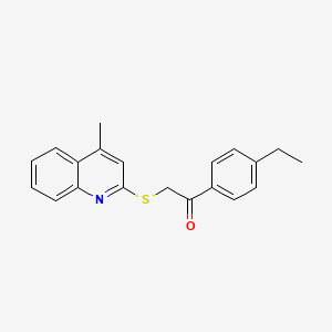 molecular formula C20H19NOS B5550276 1-(4-Ethylphenyl)-2-(4-methylquinolin-2-yl)sulfanylethanone 