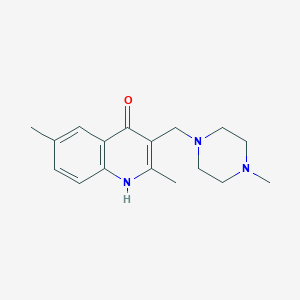 molecular formula C17H23N3O B5550284 2,6-dimethyl-3-[(4-methylpiperazin-1-yl)methyl]-1H-quinolin-4-one 
