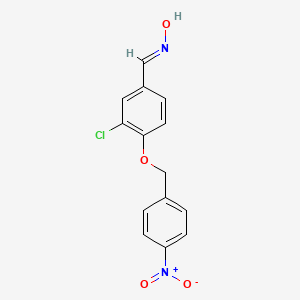 molecular formula C14H11ClN2O4 B5550320 (NE)-N-[[3-chloro-4-[(4-nitrophenyl)methoxy]phenyl]methylidene]hydroxylamine 