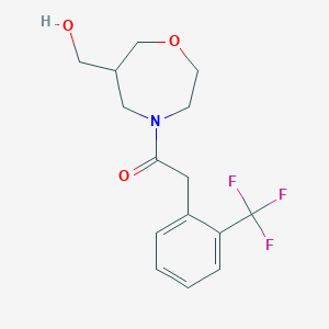 molecular formula C15H18F3NO3 B5550349 (4-{[2-(trifluoromethyl)phenyl]acetyl}-1,4-oxazepan-6-yl)methanol 