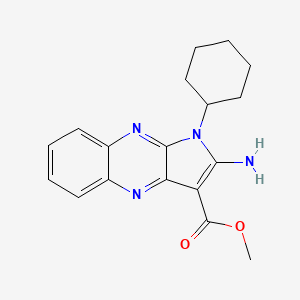 molecular formula C18H20N4O2 B5550351 Methyl 2-amino-1-cyclohexyl-1H-pyrrolo(2,3-B)quinoxaline-3-carboxylate 