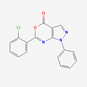 molecular formula C17H10ClN3O2 B5550421 Pyrazolo(3,4-d)(1,3)oxazin-4(1H)-one, 6-(2-chlorophenyl)-1-phenyl- CAS No. 138187-98-1