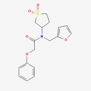 molecular formula C17H19NO5S B5550458 N-(1,1-dioxidotetrahydrothiophen-3-yl)-N-(furan-2-ylmethyl)-2-phenoxyacetamide 