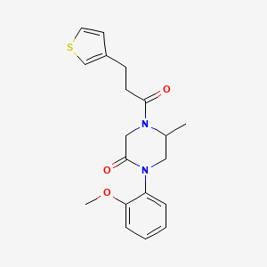 molecular formula C19H22N2O3S B5550520 1-(2-methoxyphenyl)-5-methyl-4-[3-(3-thienyl)propanoyl]-2-piperazinone 
