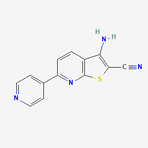 molecular formula C13H8N4S B5550527 3-Amino-6-(pyridin-4-yl)thieno[2,3-b]pyridine-2-carbonitrile 