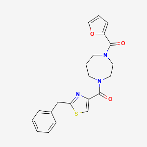 molecular formula C21H21N3O3S B5550541 1-[(2-benzyl-1,3-thiazol-4-yl)carbonyl]-4-(2-furoyl)-1,4-diazepane 