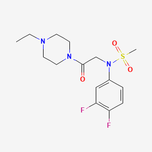 molecular formula C15H21F2N3O3S B5550616 N-(3,4-difluorophenyl)-N-[2-(4-ethyl-1-piperazinyl)-2-oxoethyl]methanesulfonamide 
