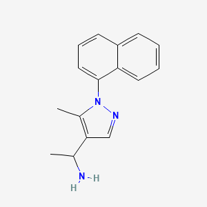 molecular formula C16H17N3 B5550638 {1-[5-methyl-1-(1-naphthyl)-1H-pyrazol-4-yl]ethyl}amine hydrochloride 