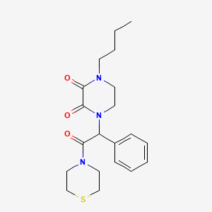 molecular formula C20H27N3O3S B5550659 1-butyl-4-(2-oxo-1-phenyl-2-thiomorpholin-4-ylethyl)piperazine-2,3-dione 