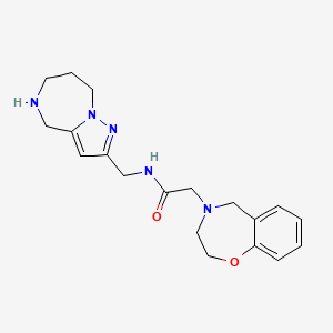 molecular formula C19H25N5O2 B5550666 2-(2,3-dihydro-1,4-benzoxazepin-4(5H)-yl)-N-(5,6,7,8-tetrahydro-4H-pyrazolo[1,5-a][1,4]diazepin-2-ylmethyl)acetamide dihydrochloride 