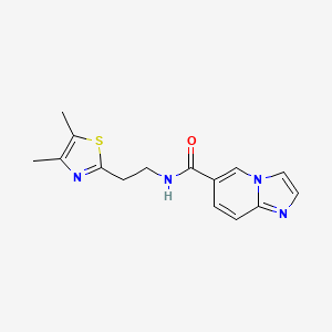 molecular formula C15H16N4OS B5550691 N-[2-(4,5-dimethyl-1,3-thiazol-2-yl)ethyl]imidazo[1,2-a]pyridine-6-carboxamide 