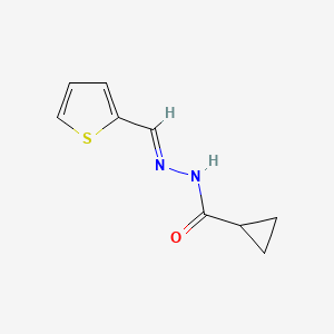 molecular formula C9H10N2OS B5550716 N'-[(thiophen-2-yl)methylidene]cyclopropanecarbohydrazide 