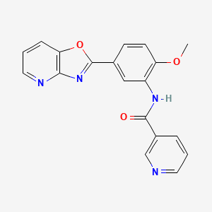 molecular formula C19H14N4O3 B5550769 N-[2-methoxy-5-([1,3]oxazolo[4,5-b]pyridin-2-yl)phenyl]pyridine-3-carboxamide 
