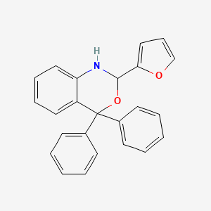 molecular formula C24H19NO2 B5550819 2H-3,1-Benzoxazine, 2-(2-furanyl)-1,4-dihydro-4,4-diphenyl- CAS No. 93338-95-5