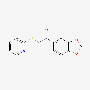 molecular formula C14H11NO3S B5550855 1-(1,3-benzodioxol-5-yl)-2-pyridin-2-ylsulfanylethanone 