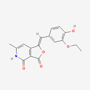 molecular formula C17H15NO5 B5550943 (1Z)-1-[(3-ETHOXY-4-HYDROXYPHENYL)METHYLIDENE]-6-METHYL-1H,3H,4H,5H-FURO[3,4-C]PYRIDINE-3,4-DIONE 