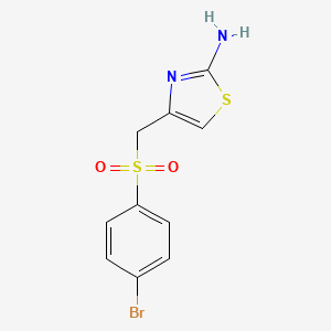 molecular formula C10H9BrN2O2S2 B5550966 4-[(4-Bromophenyl)sulfonylmethyl]-1,3-thiazol-2-amine 