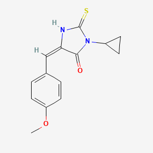 molecular formula C14H14N2O2S B5551093 (5E)-3-cyclopropyl-5-(4-methoxybenzylidene)-2-sulfanyl-3,5-dihydro-4H-imidazol-4-one 