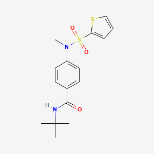 molecular formula C16H20N2O3S2 B5551229 N-tert-butyl-4-[methyl(thiophen-2-ylsulfonyl)amino]benzamide 