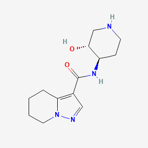 molecular formula C13H20N4O2 B5551810 N-[rel-(3R,4R)-3-hydroxy-4-piperidinyl]-4,5,6,7-tetrahydropyrazolo[1,5-a]pyridine-3-carboxamide hydrochloride 
