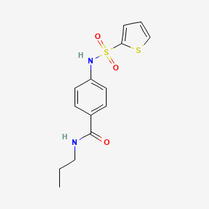 molecular formula C14H16N2O3S2 B5551908 N-propyl-4-[(2-thienylsulfonyl)amino]benzamide 