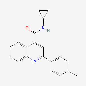molecular formula C20H18N2O B5551953 N-cyclopropyl-2-(4-methylphenyl)quinoline-4-carboxamide 
