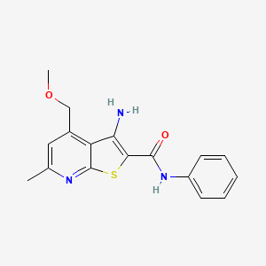 molecular formula C17H17N3O2S B5552104 3-amino-4-(methoxymethyl)-6-methyl-N-phenylthieno[2,3-b]pyridine-2-carboxamide CAS No. 185430-54-0