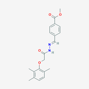 molecular formula C20H22N2O4 B5552172 methyl 4-[(E)-{2-[(2,3,6-trimethylphenoxy)acetyl]hydrazinylidene}methyl]benzoate 
