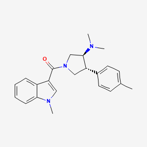 molecular formula C23H27N3O B5552177 (3S*,4R*)-N,N-dimethyl-1-[(1-methyl-1H-indol-3-yl)carbonyl]-4-(4-methylphenyl)-3-pyrrolidinamine 