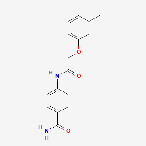 molecular formula C16H16N2O3 B5552251 4-{[(3-methylphenoxy)acetyl]amino}benzamide 