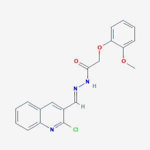 molecular formula C19H16ClN3O3 B5552303 N'-[(E)-(2-chloroquinolin-3-yl)methylidene]-2-(2-methoxyphenoxy)acetohydrazide 
