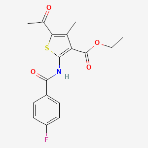 molecular formula C17H16FNO4S B5552402 Ethyl 5-acetyl-2-[(4-fluorobenzoyl)amino]-4-methylthiophene-3-carboxylate 