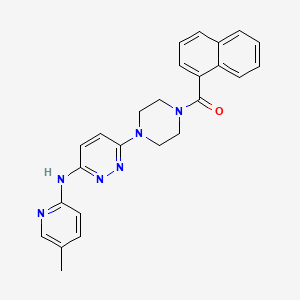 molecular formula C25H24N6O B5552439 N-(5-methyl-2-pyridinyl)-6-[4-(1-naphthoyl)-1-piperazinyl]-3-pyridazinamine 