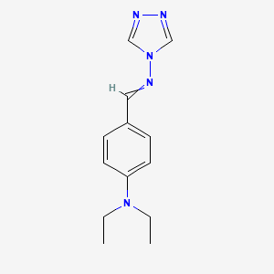 molecular formula C13H17N5 B5552451 N,N-diethyl-4-(1,2,4-triazol-4-yliminomethyl)aniline 