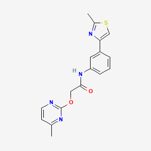 molecular formula C17H16N4O2S B5552633 2-[(4-methyl-2-pyrimidinyl)oxy]-N-[3-(2-methyl-1,3-thiazol-4-yl)phenyl]acetamide 