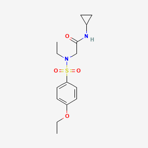 molecular formula C15H22N2O4S B5552717 N-cyclopropyl-N~2~-[(4-ethoxyphenyl)sulfonyl]-N~2~-ethylglycinamide 
