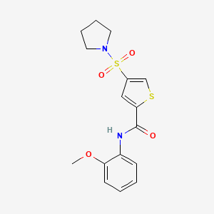 molecular formula C16H18N2O4S2 B5552784 N-(2-methoxyphenyl)-4-pyrrolidin-1-ylsulfonylthiophene-2-carboxamide 