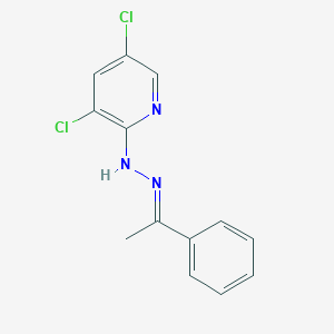 molecular formula C13H11Cl2N3 B5552805 3,5-dichloro-N-[(E)-1-phenylethylideneamino]pyridin-2-amine 