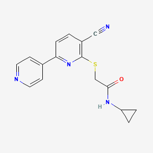 molecular formula C16H14N4OS B5553004 2-({5-CYANO-[2,4'-BIPYRIDIN]-6-YL}SULFANYL)-N-CYCLOPROPYLACETAMIDE 