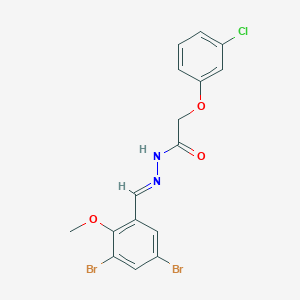 molecular formula C16H13Br2ClN2O3 B5553178 2-(3-chlorophenoxy)-N'-[(E)-(3,5-dibromo-2-methoxyphenyl)methylidene]acetohydrazide 