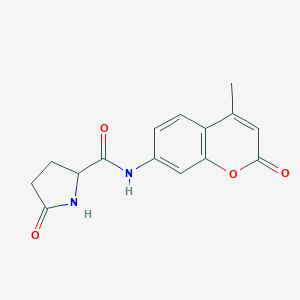 molecular formula C15H14N2O4 B555320 L-吡咯谷氨酸 7-酰胺-4-甲基香豆素 CAS No. 66642-36-2