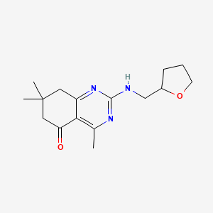 molecular formula C16H23N3O2 B5553228 4,7,7-trimethyl-2-[(tetrahydrofuran-2-ylmethyl)amino]-7,8-dihydroquinazolin-5(6H)-one 