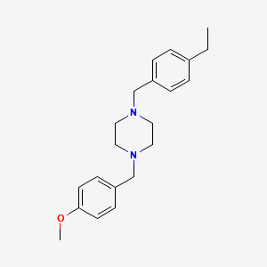 molecular formula C21H28N2O B5553276 1-[(4-Ethylphenyl)methyl]-4-[(4-methoxyphenyl)methyl]piperazine 