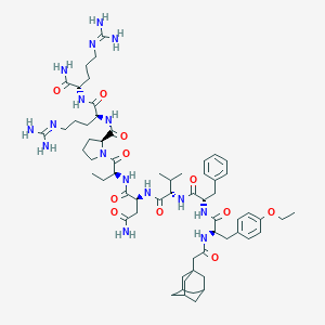(2S)-2-[[(2S)-2-[[(2S)-2-[[(2R)-2-[[2-(1-Adamantyl)acetyl]amino]-3-(4-ethoxyphenyl)propanoyl]amino]-3-phenylpropanoyl]amino]-3-methylbutanoyl]amino]-N-[(2S)-1-[(2S)-2-[[(2S)-1-[[(2S)-1-amino-5-(diaminomethylideneamino)-1-oxopentan-2-yl]amino]-5-(diaminomethylideneamino)-1-oxopentan-2-yl]carbamoyl]pyrrolidin-1-yl]-1-oxobutan-2-yl]butanediamide
