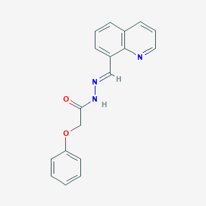 molecular formula C18H15N3O2 B5553350 2-phenoxy-N-[(E)-quinolin-8-ylmethylideneamino]acetamide 