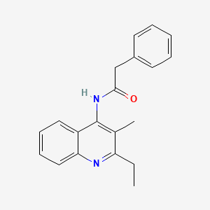 molecular formula C20H20N2O B5553505 N-(2-ethyl-3-methylquinolin-4-yl)-2-phenylacetamide 