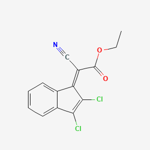 molecular formula C14H9Cl2NO2 B5553579 ETHYL 2-CYANO-2-[(1Z)-2,3-DICHLORO-1H-INDEN-1-YLIDENE]ACETATE 